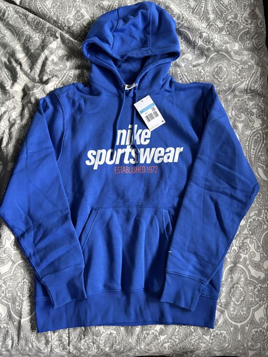Nike Roz. M Bluza Nowa Z Kapturem Kangurka Air Max Force Niebieska TN Tech Fleece Tuned M90 Hoodie Air Max Force SB