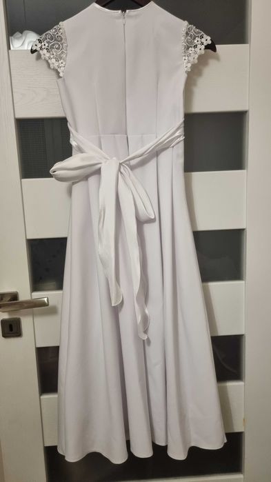 Zestaw Alba komunijna, wianek, bolerko roz. 140/146