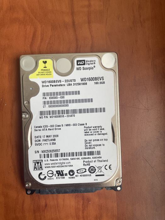 HDD на 160 gb ноутбучный