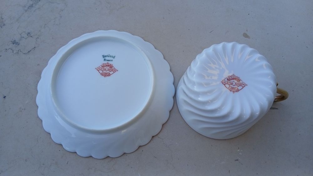Par de Chávenas de Chá Haviland Limoges – Vintage (Casa Aliança)