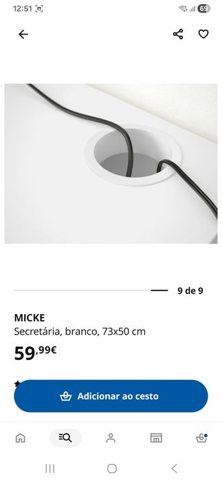 Secretária branca como nova