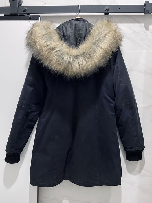 Granatowa kurtka parka puchowa z kapturem Only rozm. M / 38