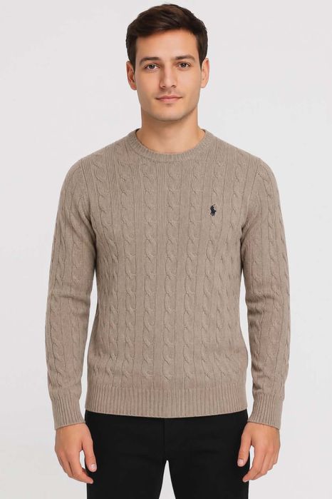 Beżowy sweter męski Polo Ralph Lauren 100% bawełna rozmiar M
