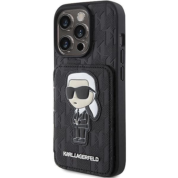Etui Karl Lagerfeld Saffiano Cardslots and Stand Monogram Ikonik Patch