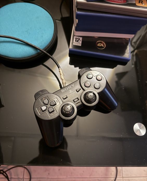 Ps2 slim + comandos + jogos