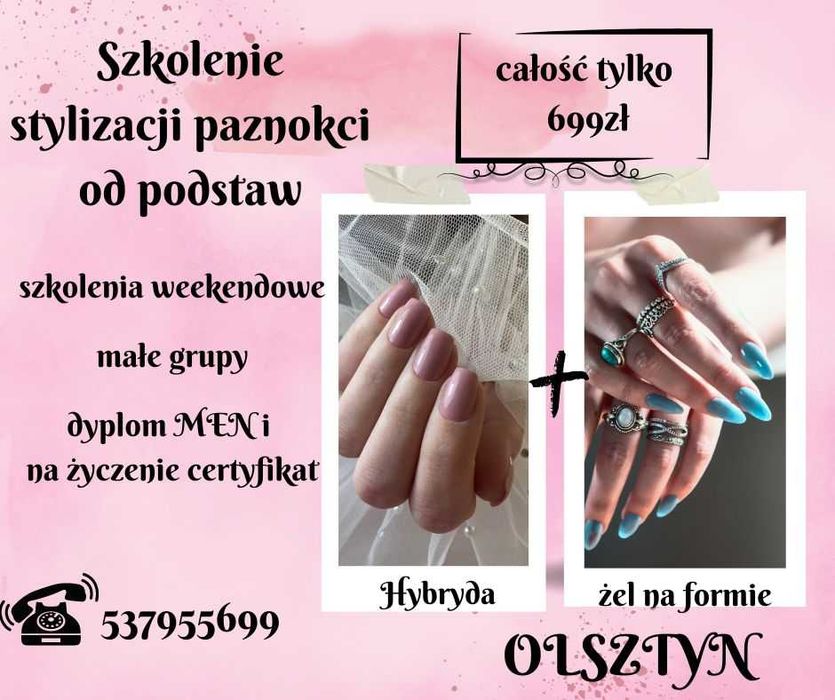Kurs Szkolenie Stylizacji Paznokci (żel, hybryda) tylko 699zł