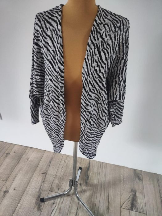 Kardigan narzutka sweter kimono nietoperz zebra uniwersalny