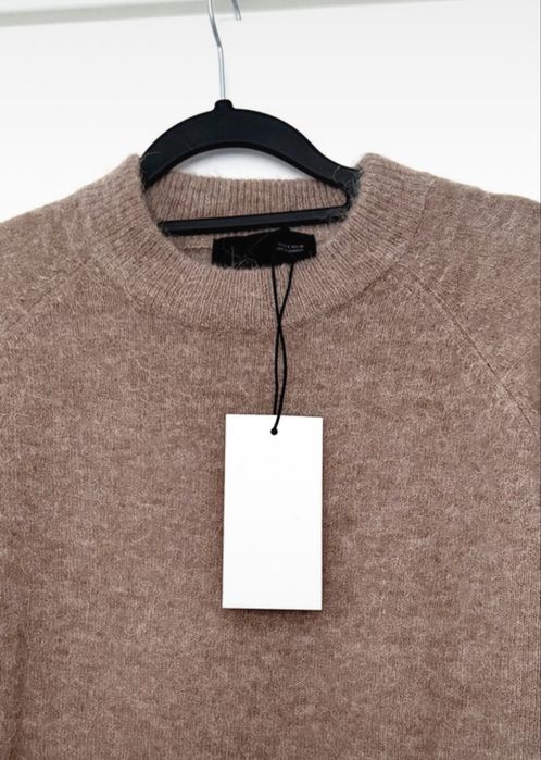 Beżowy sweter beige sweater z wełną i  alpaką wool alpaca Zara