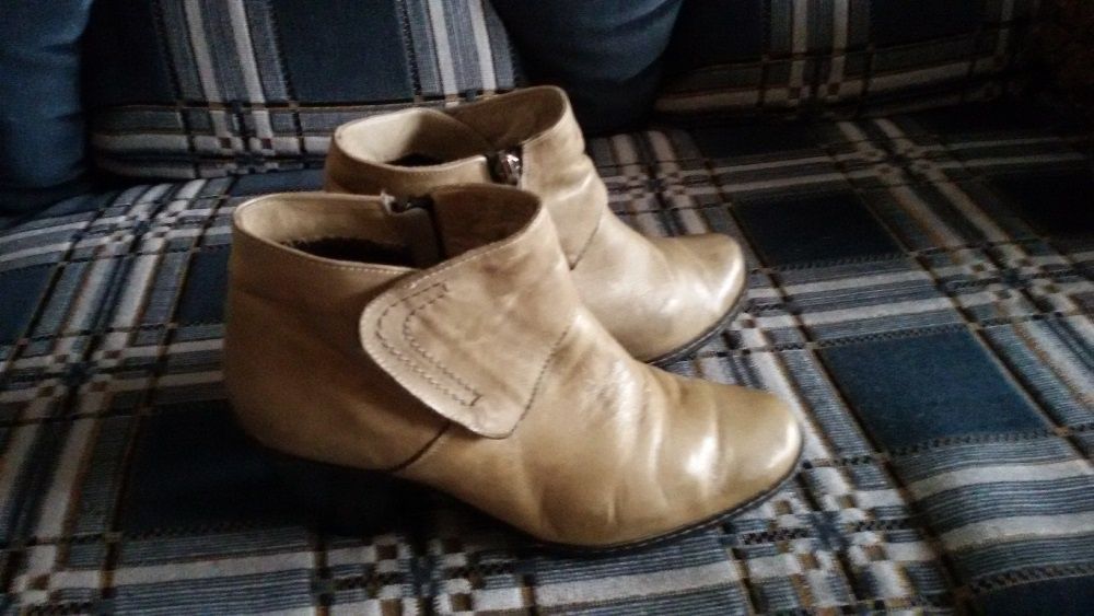 Skórzane botki damskie r.41