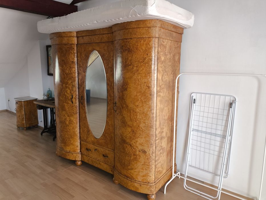 Kompleksowa sypialnia Art Déco – czeczota, marmur (komplet)