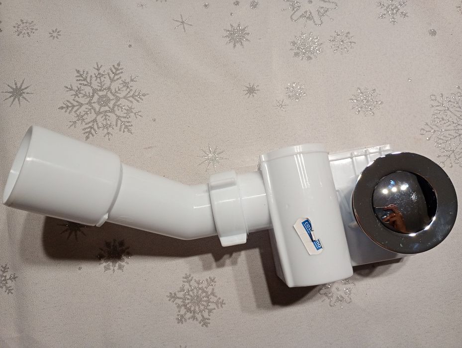 Syfon wannowy lub brodzikowy wraz z korkiem srebrnym