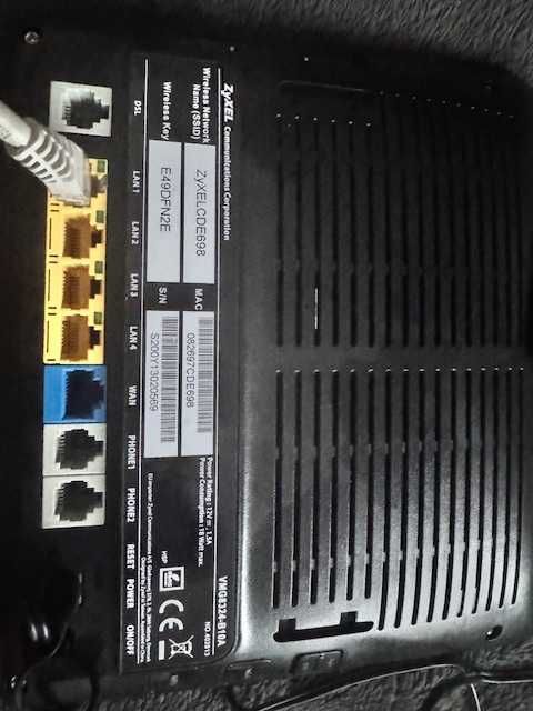 ROUTER ZYXEL VMG8324 KPL + router Hap lite