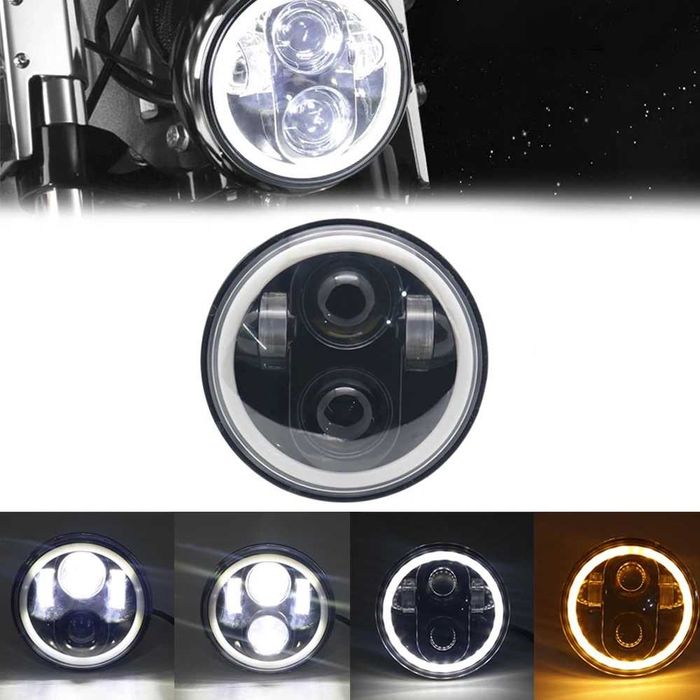Farol frontal LED 5.75 pol cafe racer bobber chopper