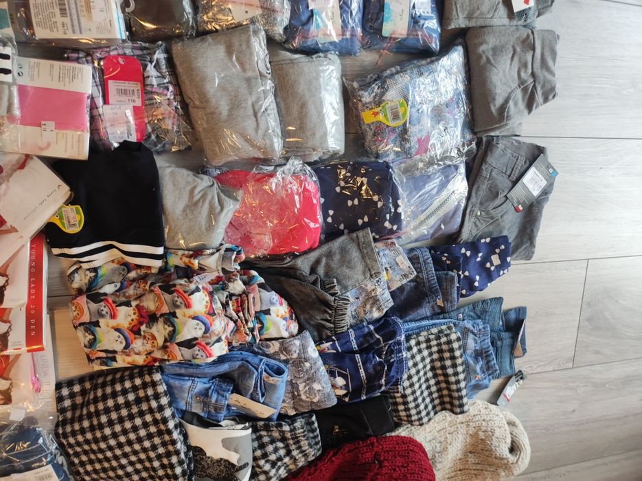 Paka ubrań nowe spodnie,  getry, rajstopy