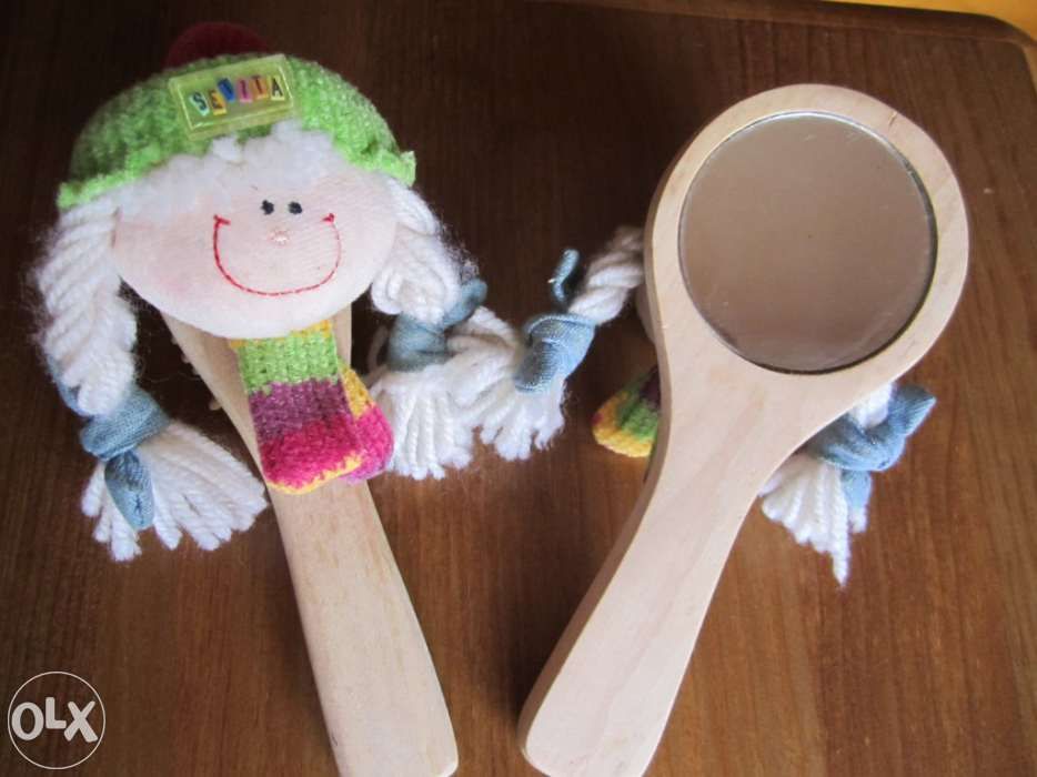 Conjunto de espelho e escova p/ cabelo novo