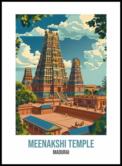 Plakat 59,4x84,1cm Meenakshi Temple, Madurai