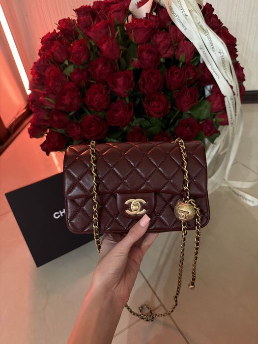 Бордова сумка Шанель