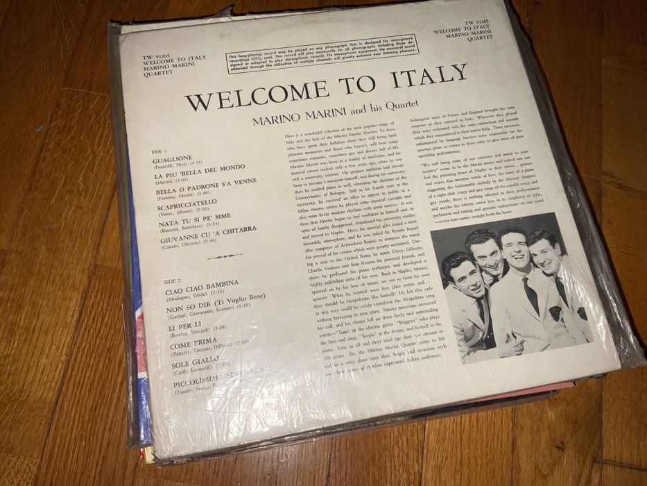 Lp Marino Marini and his quartet - welcome to Italy