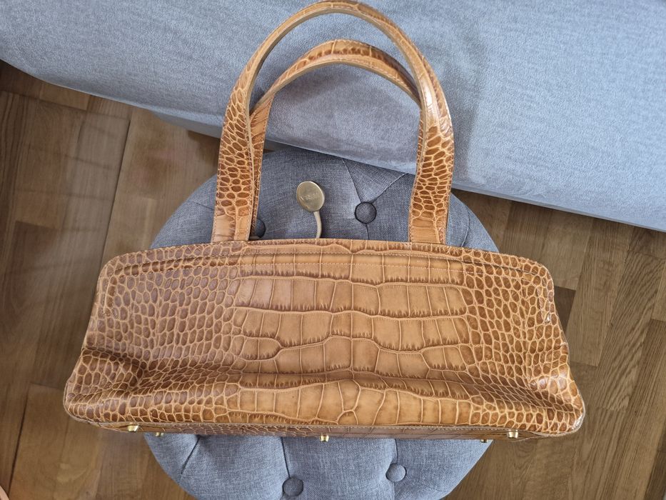 Furla mala torebka ze skóry naturalnej w kolorze karmelowym