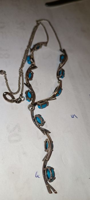 Naszyjnik srebro turkus
