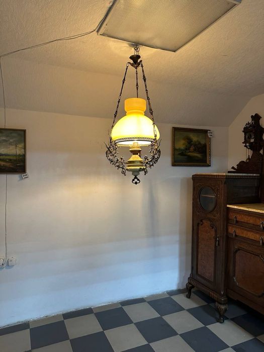 Вінтажна люстра підвісна світильник бронза порцеляна 7609