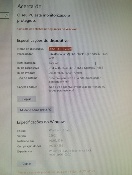 Desktop com caixa nux