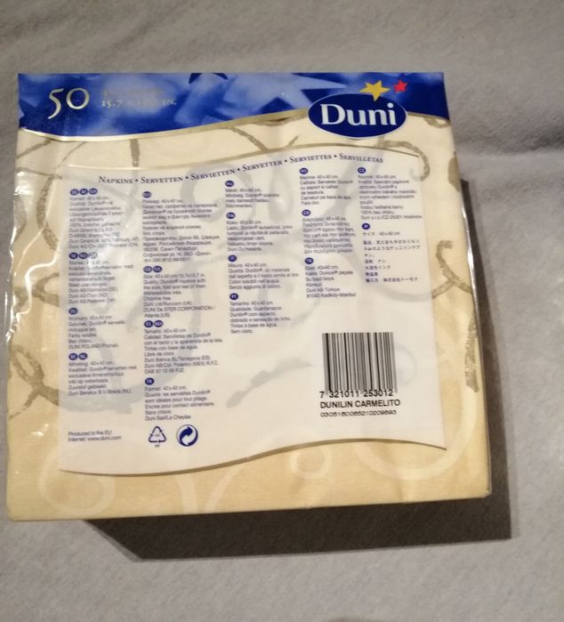 Serwetki Duni, 40x40 cm, 50 szt. Imitujące len