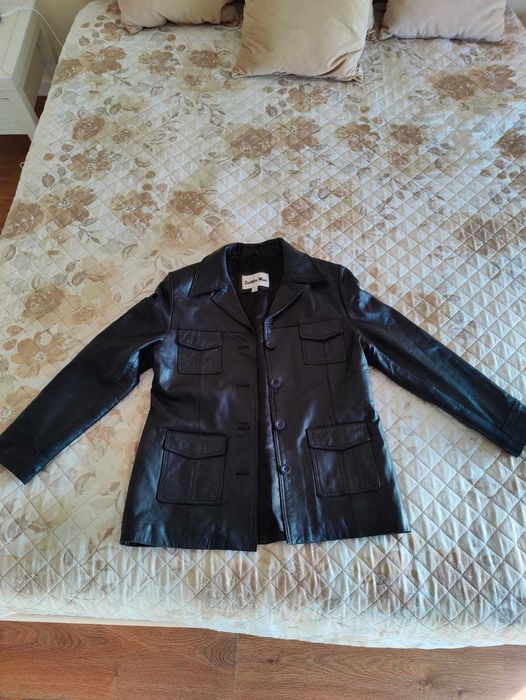 Casaco novo em pele genuína "Leather Man" tamanho L mas veste M