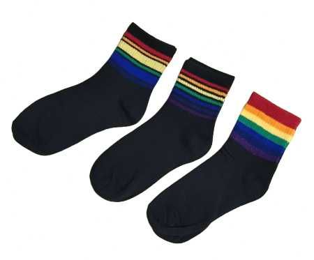 3-pack Tęczowe skarpetki długie 38-42