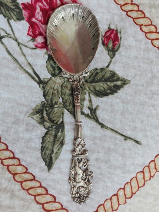 Piękna łyżka Ażurowa SREBRO pr. 800