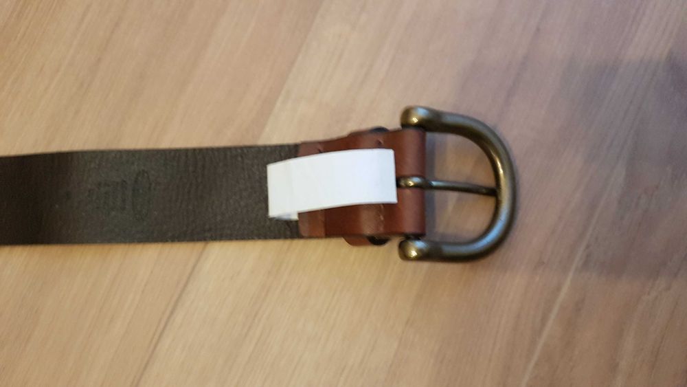 Nowy skórzany pasek do spodni dł. 100 cm brązowy włoska skóra old navy