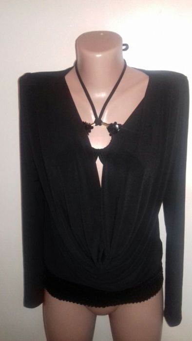 Эффектная черная сексуальная блуза с паетками пайетками паедками 2 в 1