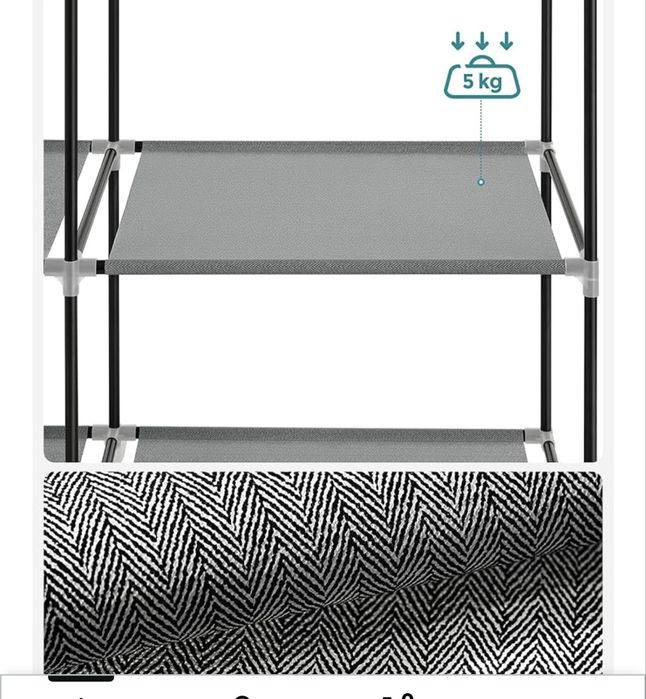 Roupeiro em metal e pano