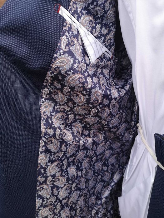 NOWY Garnitur Męski dwuczęściowy Łódź S,M,L,XL,XXL - Granatowy