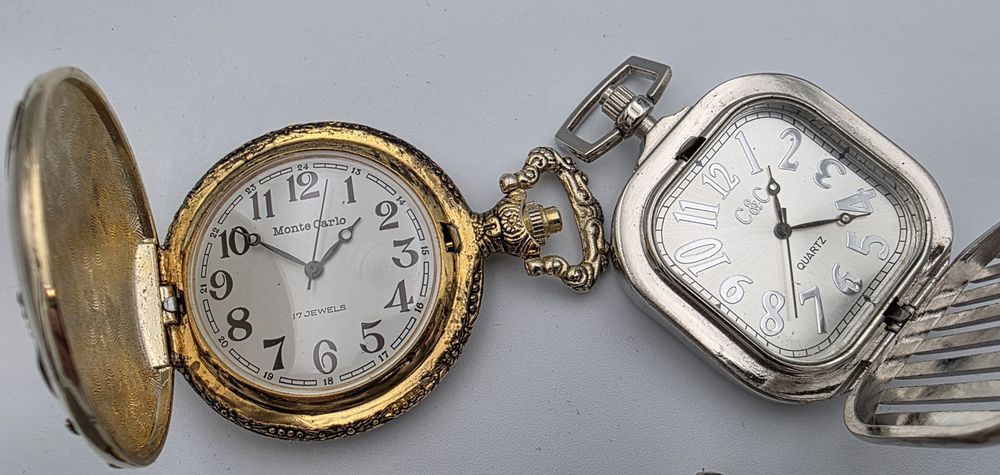 Zestaw 4 zegarkow kieszonkowych Monte Carlo Domi mechaniczne nakręcane