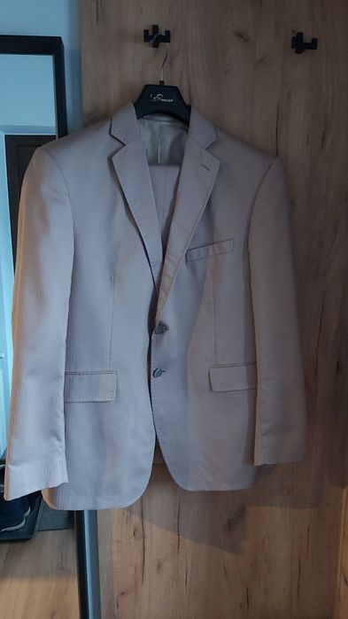 Garnitur męski dwuczęściowy Sunset Suits beżowy w prążki