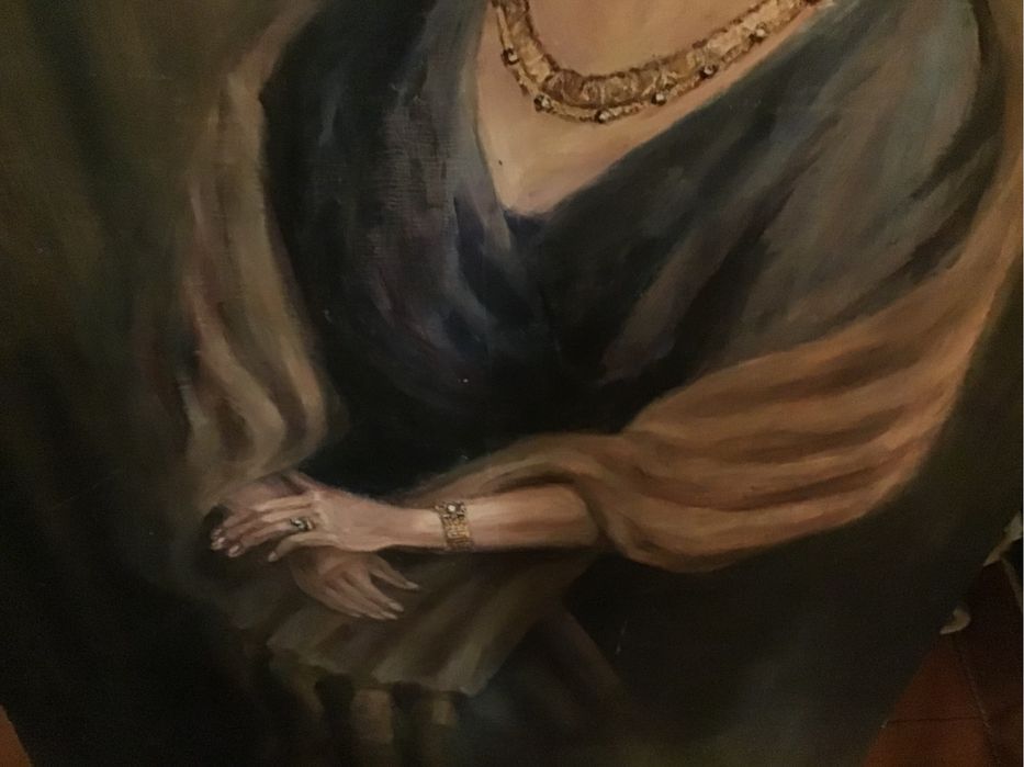 Retrato a óleo de senhora aristocrata. Negociável.