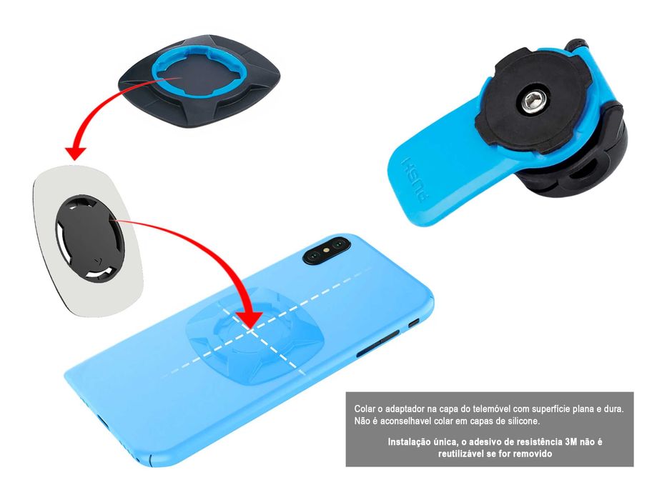 Suporte género Quad Lock e amortecedor p/ espelho ou suporte navegação