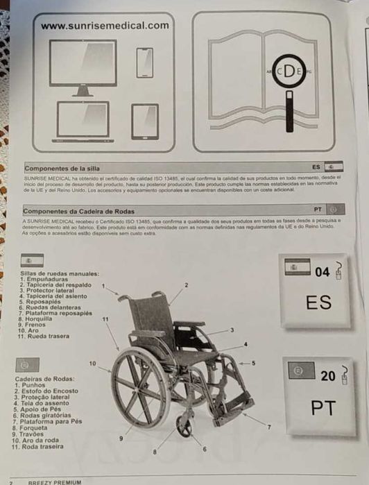 Cadeira de rodas Breezy Premium – praticamente nova