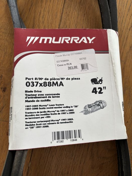 Pasek klinowy Murray 037x88MA NOWY!