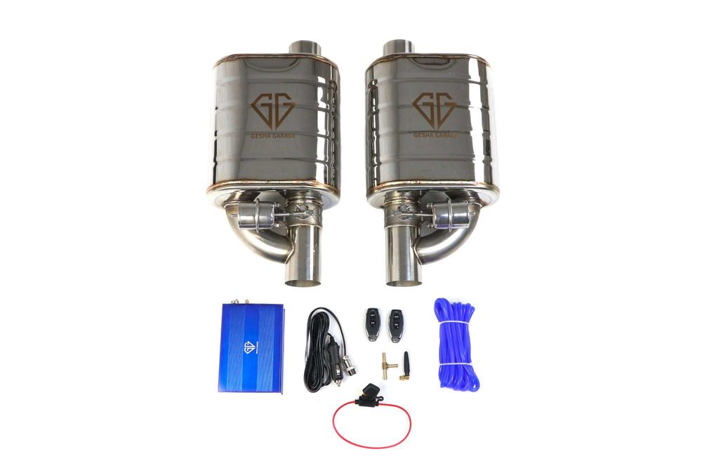 глушитель управляемый с вакуумным клапаном вихлоп труби 76мм 63мм 51мм