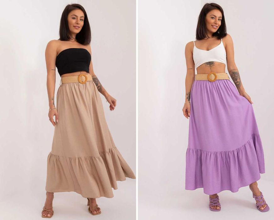 -> Spódnica damska gładka z falbaną - marki: Italy Moda – mix kolorów