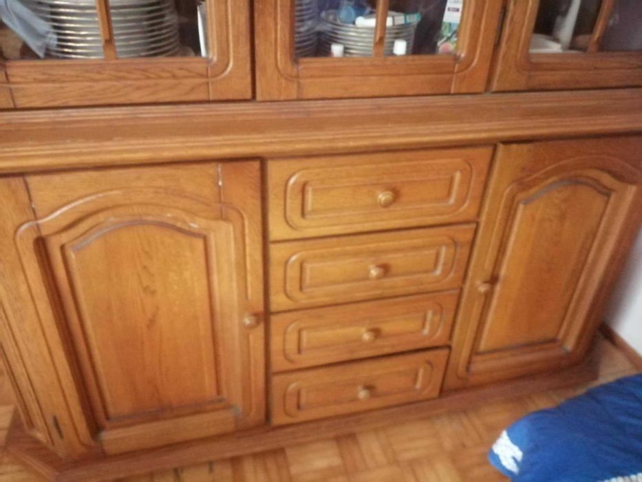 duza komoda dwuczęściowa z dębu fronty