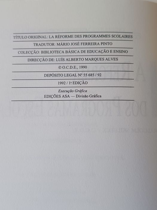 A reforma dos programas escolar