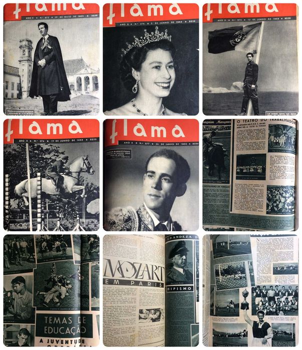 13 Revistas Flama . História, desporto, política, moda, etc., 1953