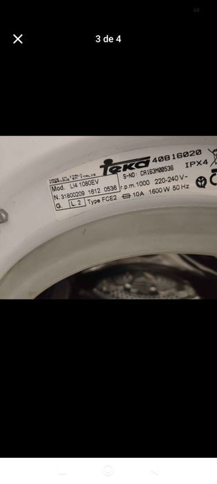 Máquina de lavar roupa Teka para peças