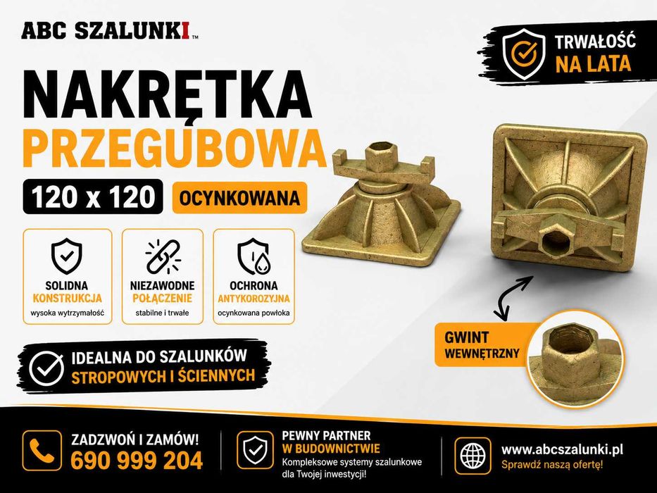 Nakrętka przegubowa 120 x120 nakrętka szalunkowa ściąg ankra