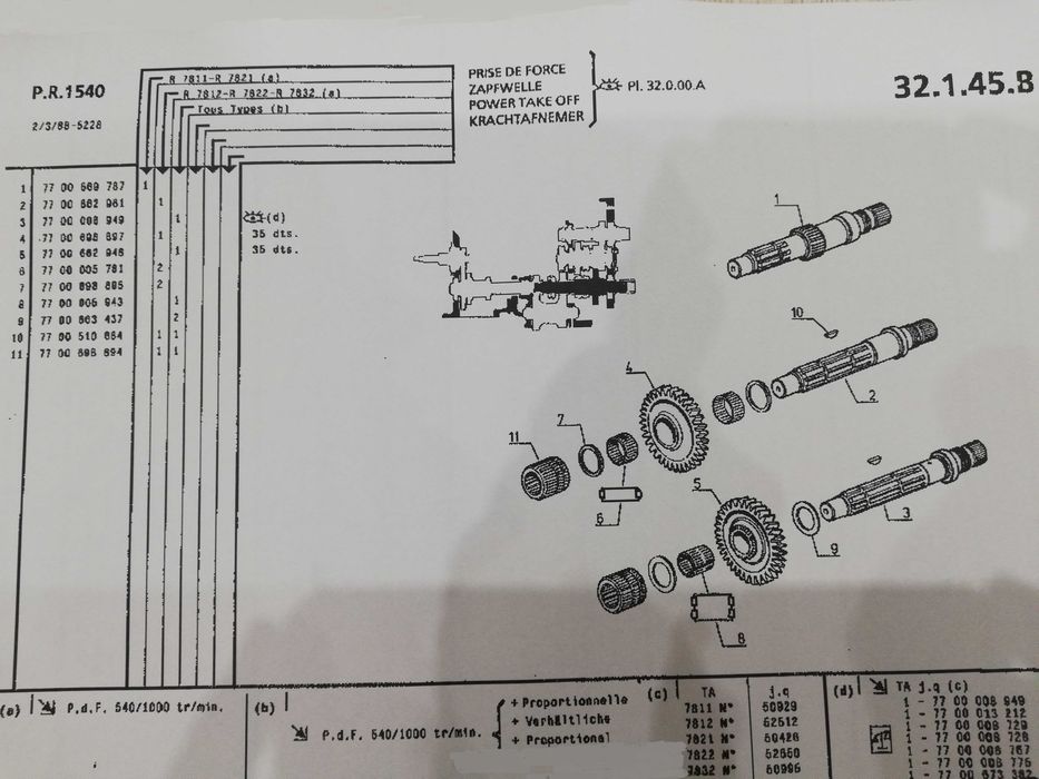 KATALOG CZĘŚCI RENAULT 651, 652, 651-4, 656