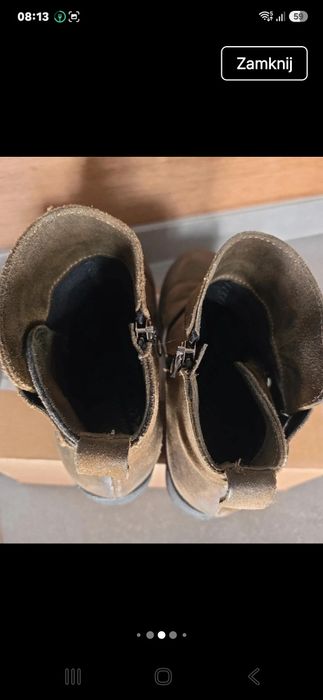 Botki skórzane venezia r.37 khaki