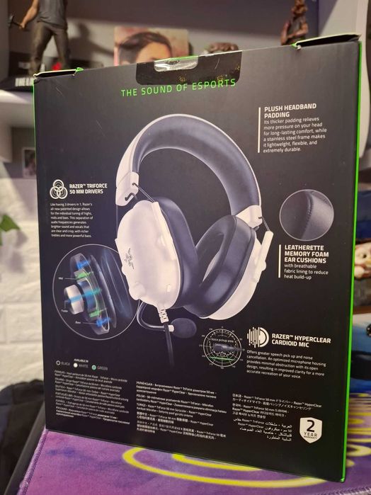 Headphones NOVOS Razer Blackshark V2 X White